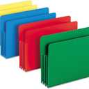 Smead 73550 Exp File Pockets Straight Tab Poly Legal Assorted 4/Box