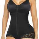 YIANNA Fajas Colombianas Moldeadoras Postpartum Tummy Control Shapewear for Women Body Shaper Girdles Compression Garment (Black, XXL)