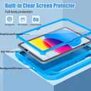 BMOUO Kids Case for iPad 11th Generation (A16) 11 Inch 2025/iPad 10th Generation 10.9" 2022 - with Built-in Screen Protector, Shockproof Handle Stand iPad 11th/10th Generation Case for Kids, Blue