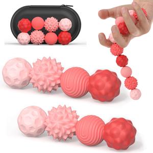 Silicone Magnetic Fidget Balls Toys, 8Pcs Attraction Textures Sensory Fidget Ball Toy with Silicone Shell for for Adults,Silent Desk Magnetic Stress Balls Fidget Toys, Stocking Stuffers for Teen Gifts (Peach)