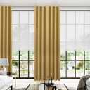 KOUFALL Gold Luxury Curtains 108 Inch Long for Living Room,Blackout Christmas Holiday Decorative Curtains Drapes for Dining Room Family Room (52"W x 108"L (Pack of 2), Sun Light Gold)