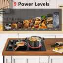 2 Burner Electric Cooktop - 12 Inch Electric Stove Top 3000W, 220V Built-in Ceramic Cook Top with Retro Knob, 9 Power Heating Level, 220-240V Hard Wired