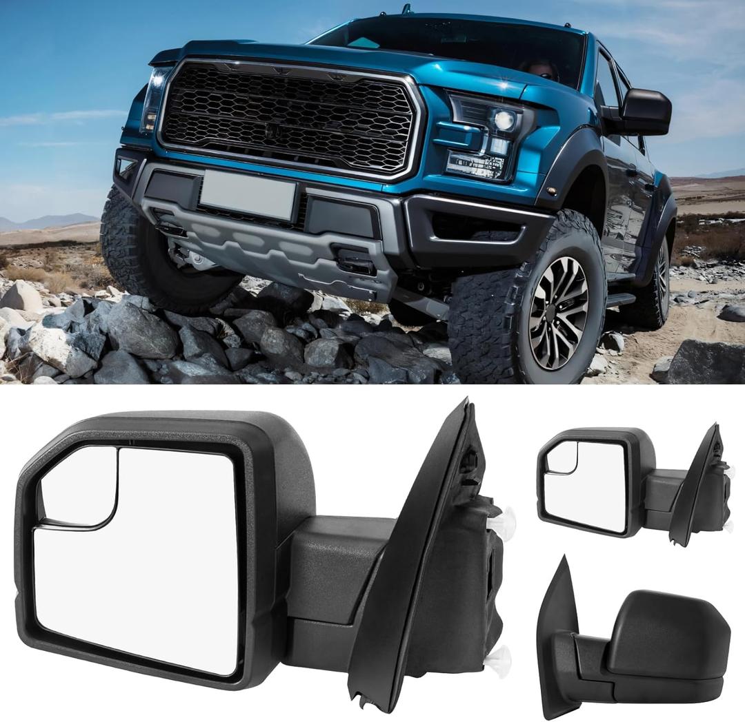For Ford F150 Side Mirror Replacement | Driver Side View Mirrors Fits Ford F150 2015 2016 2017 2018 2019 2020 | 3 PINS | FL3Z17683AK