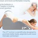27 Degree Couples Pillow for Couples Sweet Spot Intimacy Pillows, Maintains Perfect 30 Angle Every Time, Firm Foam that Won?t Shift, Waterproof & Washable Cover (Gray)