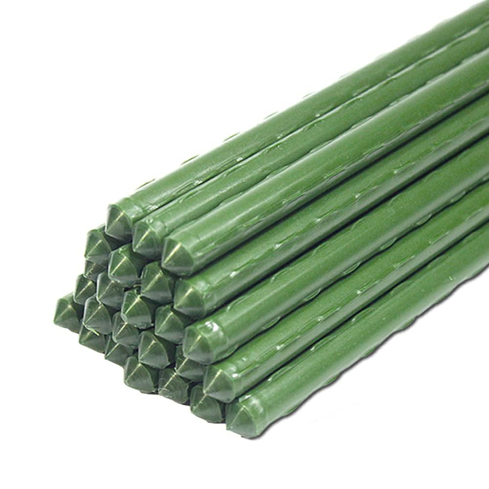 YIDIE Sturdy Metal Garden Stakes 6 Ft Plastic Coated Steel Plant Sticks Tomato Stakes,Pack of 50