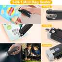 3 in 1 Mini Bag Sealer, USB C Rechargeable Chip Bag Sealer Heat Seal, Bag Sealer Heat Seal with Cutter, Portable Bag Resealer for Plastic Bags Snacks & Food Storage,Ink Black