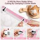 2025 Upgrade Bread Knife for Homemade Bread, Worlds 1st Double Serrated Knife with 5 Thickness Adjustable Slicing Guide, Stainless Steel Bread Cutter, Razor Sharp for Sourdough, Pink