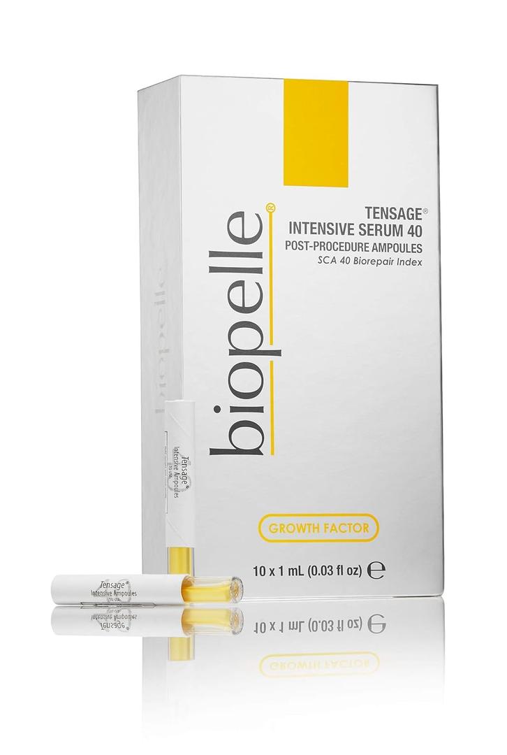 Biopelle Tensage Growth Factor Intensive Serum 40 Post-Procedure or Intensive Boost Ampoules with SCA 40 Biorepair Index, 7 Count