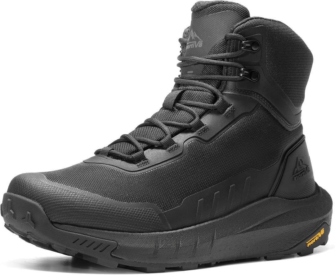 NORTIV 8 Men's Tactical Hiking Lightweight Cushion Sole for Work All Day Side Zipper Motorcycle Combat Military Boot Arch Support 8 Inches Terrascope, 8.5W