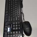 Amazon Basics Wired USB Computer Keyboard and Mouse Bundle, Full-Sized, QWERTY Layout, Responsive Keys for Comfortable Typing with Volume Control, Black