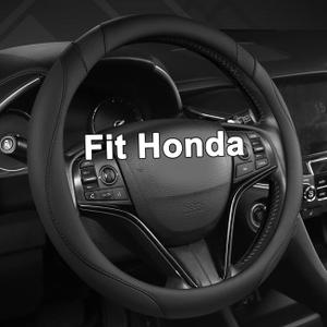 West Llama Customized Auto Car Steering Wheel Cover for Honda (Black) (Standard size (14 ''-15''))