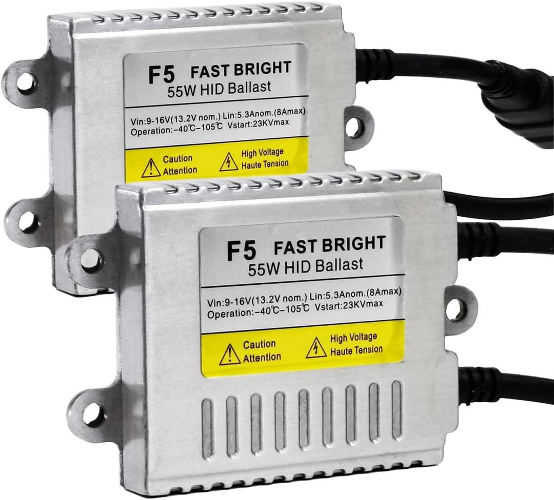 Xenon HID Ballast 55W AC 12V Universal Replacement for H1 H3 H4 H7 H11 H13 9005 9006 9007 5202 880, Pack of 2