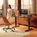 FEZIBO Standing Desk 48 × 24 Inch Electric Height Adjustable, Black Walnut, 48x24