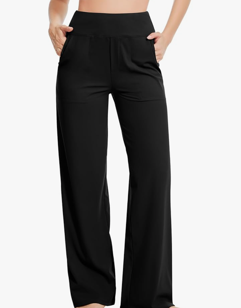 Yoga Pants Women Wide Leg Pants High Waist Stretch Dress Casual Sweatpants Lounge Pants with Pockets XL