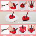 Mop Handle Mop Replace Heads and Mop Base Brush Replacement for O Cedar EasyWring 1-Tank System Include 3 Spin Mop Replacement Head, 4-Section Mop Handles, 1 Base and 1 Scrub Brush Combo