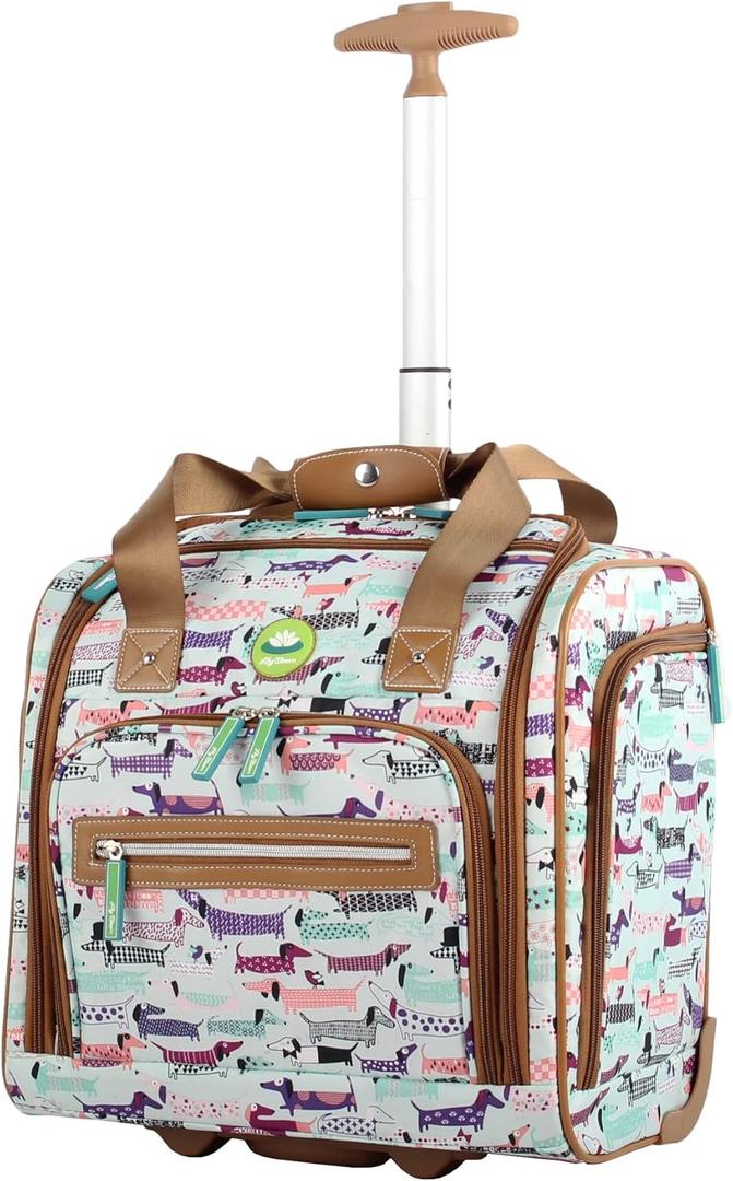 Lily Bloom Designer 15 Inch Carry On - Weekender Overnight Business Travel Luggage - Lightweight 2- Roller Wheels Suitcase - Under Seat Rolling Bag for Women (Totally Paw Some, One Size) Lily Bloom Designer 15 Inch Carry On - Weekender Overnight Business Travel Luggage - Lightweight 2- Roller Wheels Suitcase - Under Seat Rolling Bag for Women (Totally Paw Some, One Size)