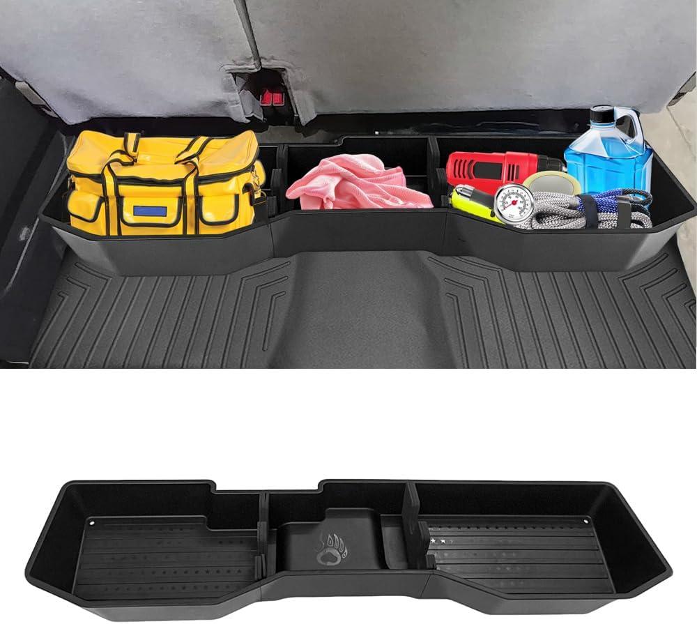 Car Underseat Storage Box Fitment for Chevy Silverado/GMC Sierra 1500 2500HD 3500HD (2007-2018 4-Door Models)