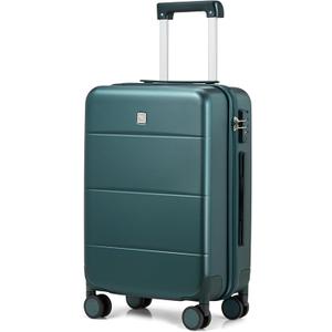 Hanke 24 Inch Checked Luggage with Spinner Wheels Hard Shell Suitcases Lightweight Travel TSA Luggage for Women Men Medium Suitcase(Blackish Green)
