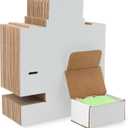 Amazon Basics Cardboard Shipping Mailer Boxes, 6" x 4" x 3", White, 50-Pack