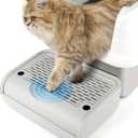 Litter Box Step, Cat Step/Ramp/Catcher with Filter Function, Easy to Clean, Ideal for Kitten & Elderly Cats (Light Grey)