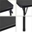VECELO Folding Card Table and Chair Set of 5 Portable with Padded Tabletop, No Assembly Required, Black, 5 Piece Set