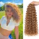 8 Packs 18 inch GoGo Curl Crochet Hair for Black Women Water Wave Curly Crochet Braiding Hair Ocean Wave Beach Curl Wavy Crochet Hair Extensions (Pack of 8, Golden Blonde) (27#)