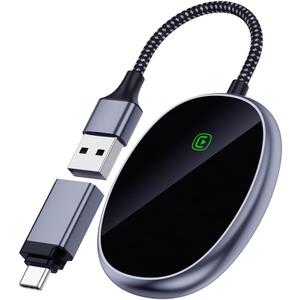 Wireless CarPlay Adapter for Apple CarPlay, Easy to Upgrade Wired CarPlay to Wireless,Auto Connect, Mini Size, Compatible with Cars from 2017 & iOS 10+