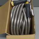 Stainless Steel Garden Hose 75ft Heavy Duty Metal Water Hoses with 10 Function Water Hose Nozzles for Yard Outdoor
