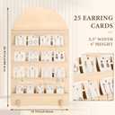 DoubleFill 5 Tier Wooden Earring Display for Vendor Arch Jewelry Display Stand Rack with Adjustable Height for Retail Selling