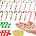 120 Mini Rainbow Candy Ornaments - Peppermint Candy Canes for Crafts & DIY (Multicolor, Cute Size)