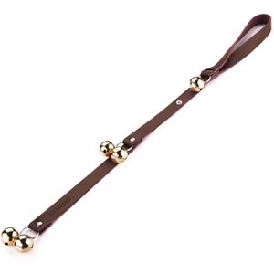 Leather Dog Doorbells for Door Knob, Adjustable Brass Potty Training Bells for Puppy to Go Outside, Easy Dog Door Bell for Potty Training