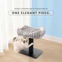 Modern Scratching Post for Indoor Cats - 15 High Cat Scratching Post with Bed Breeds - 15.7 x 11.6 Removable & Washable Cushion (Black Post with Gray Bed)