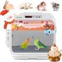 110V Pet Brooder Portable Bird Brooder for Newborn Birds Puppies Kittens & Other Small Animals Pet Incubator with High-Low Temperature Alarm Bird Incubator with External Water Food Trays