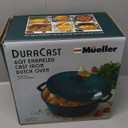 Mueller DuraCast 6 Quart Enameled Cast Iron Dutch Oven Pot with Lid, Heavy-Duty, Oven Safe up to 500° F & Across All Cooktops, Wedding Registry Ideas & Gifts, Emerald