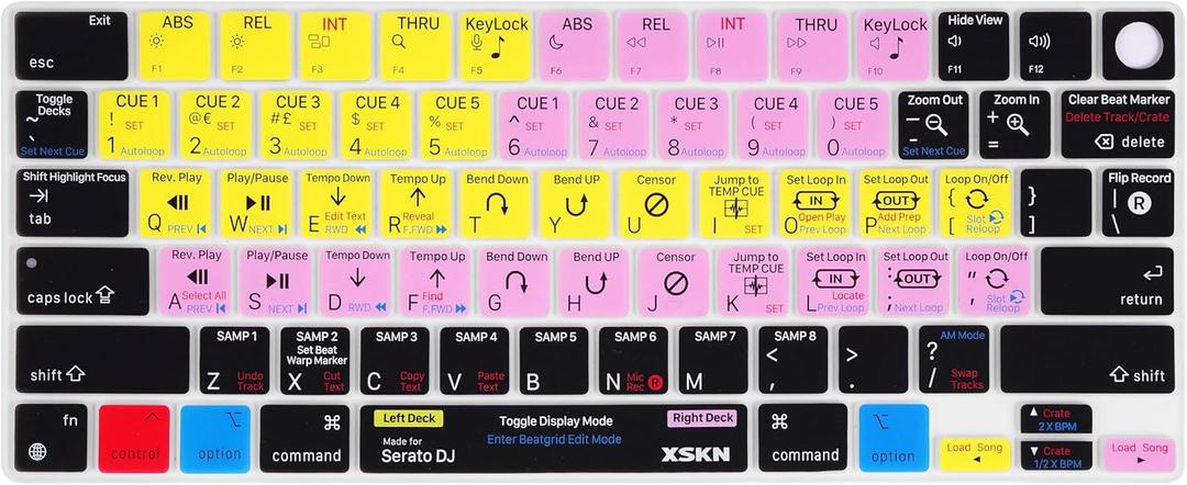 XSKN Serato DJ Shortcut US Version Keyboard Cover, 13.6, 14.2, 15.3, 16.2 inches