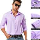 Dress Shirts for Men Big and Tall(XL Big-6XL Big Tall) Button Down Long Sleeve Tuxedo Business Casual Collared Shirt (Purple, XXL)