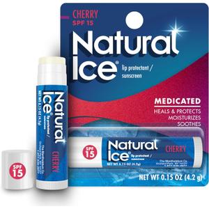 Natural Ice Cherry - SPF 15 lip balm, Cherry Flavor, 0.15 Ounce (Pack of 12)