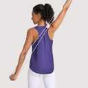 2 x Women's Workout Tank Tops Woman Sleeveless Loose Fit Gym Tops Athletic Shirts Racerback Quick Dry UPF 50+ (Purple, L)