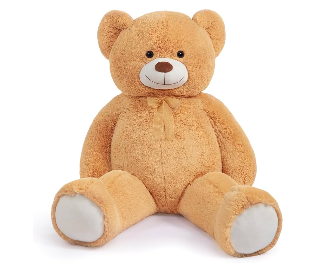 HollyHOME Giant Teddy Bear 4Ft Big Teddy Bear Stuffed Animal Birthday Valentines Day Plush Toy for Kids and Girlfriend 48 inch Tan