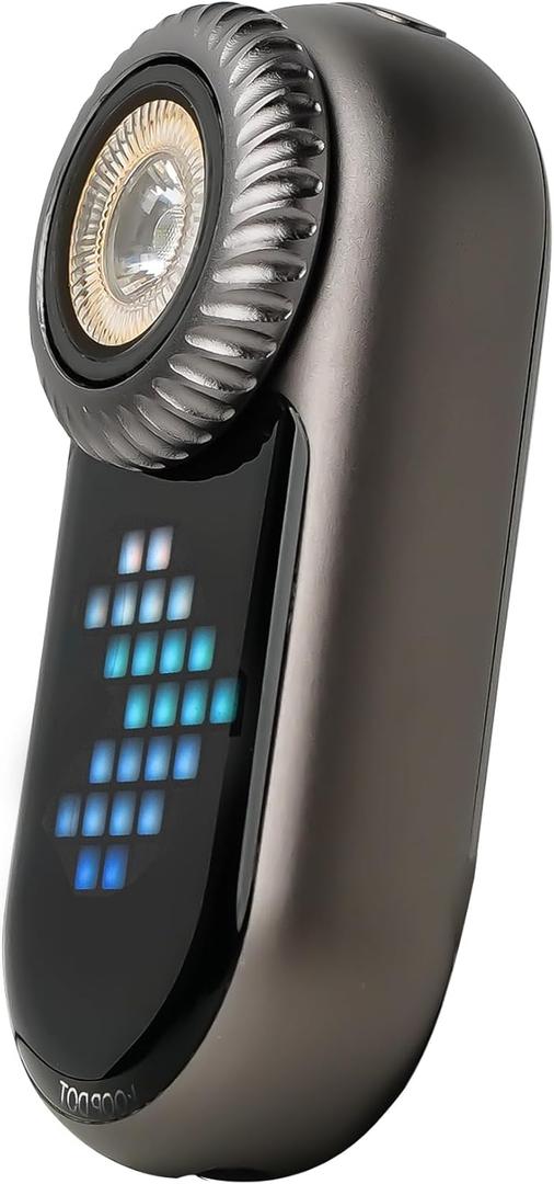 LOOPDOT EDC Flashlight  Rechargeable Small and Powerful LED Flashlight with RGB Pixel Display, Interactive Games, Adjustable Brightness  Cool Gadget Gift for Kids & Adults (Grey) (Gray)