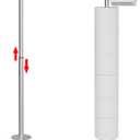 Toilet Paper Holder Stand 1 pc, Height Adjustable, Reserve Tissue for 6 Spare Rolls, Bathroom Storage, Rustproof with SUS304 Stainless Steel (Brushed Nickel)