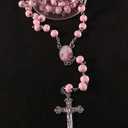 YRP 12 pcs New Pink Scented Wooden Rosaries Baby Baptism Party Favors Recuerdos Rosario