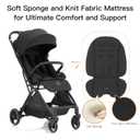 Gromast Gravity Folding Baby Stroller - Portable Travel Toddler Stroller w/Adjustable Backrest, Canopy & Cup Holder, Lightweight and UV Protected, One-Hand Automatic Folding - Black
