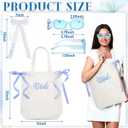 3 Pcs Blue Bride Gift Set White Canvas Tote Bag with Bow Bride to Be Hair Bow Something Blue Bridal Shower Favor Accessories for Wedding Bridesmaid Bachelorette Party Supply