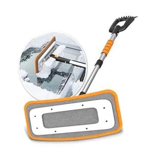 helloleiboo 2025 Extra Long 55.7" Ice Scrapers for Car Windshield Multi-Functional Detachable Car Ice Scraper with Foam Grip and 270 Pivoting Brush Head Snow Brush for SUV Truck Auto (Blue)