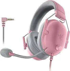 Razer BlackShark V2 X Gaming Headset: 7.1 Surround Sound  50mm Drivers  Memory Foam Cushions  for PC, PS4, PS5, Switch  3.5mm Audio Jack  Quartz Pink