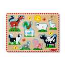 Melissa & Doug Farm Animals Sound Puzzle - Wooden Peg Puzzle with Sound Effects (12 Pack)