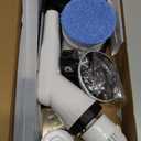 Electric Spin Scrubber, Dreazu IPX7 Shower Scrubber with 7 Replaceable Brush Heads & Retractable Handle, 2-Speed Adjustable Shower Cleaner for Bathroom, Bathtub, Kitchen, Tile Floors (White&black)