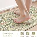 Collive Cushioned Anti Fatigue Kitchen Mat, Beige Kitchen Rugs Sets of 2
