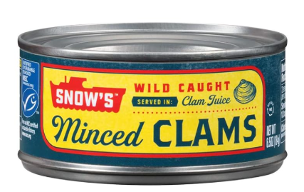 Snow's Wild Caught Minced Clams Canned, 5g Protein Per Serving - Keto Friendly, 99% Fat Free 6.5 oz Can (Pack of 5), BB 07/2028